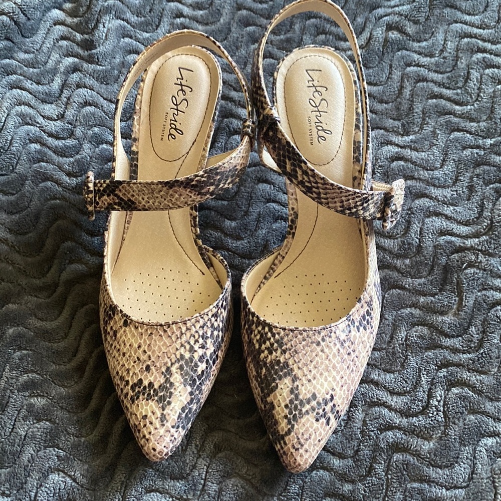 Brand new animal print low heels